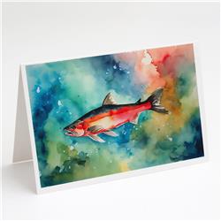5 x 7 in. Unisex Salmon Greeting Cards - Pack of 8