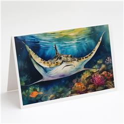 5 x 7 in. Unisex Sting Ray Greeting Cards - Pack of 8