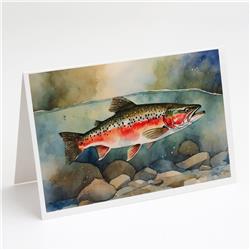 5 x 7 in. Unisex Trout Greeting Cards - Pack of 8