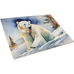 0.2 x 15 x 12 in. Polar Bear Glass Cutting Board, Large