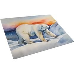 0.2 x 15 x 12 in. Polar Bear Glass Cutting Board, Large