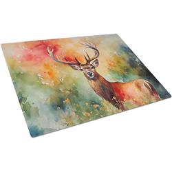 0.2 x 15 x 12 in. Deer Stag Glass Cutting Board, Large