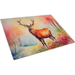 0.2 x 15 x 12 in. Deer Stag Glass Cutting Board, Large