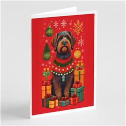 DAC3175GCA7P 0.01 x 5 x 7 in. Wirehaired Pointing Griffon Holiday Christmas Greeting Cards, Pack of 8