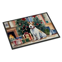 0.15 x 18 x 27 in. Fox Terrier Cozy Christmas Doormat