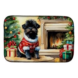 0.2 x 21 x 14 in. Affenpinscher Cozy Christmas Dish Drying Mat