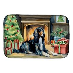 0.2 x 21 x 14 in. Afghan Hound Cozy Christmas Dish Drying Mat