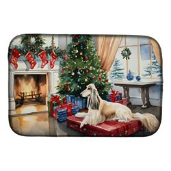 0.2 x 21 x 14 in. Afghan Hound Cozy Christmas Dish Drying Mat