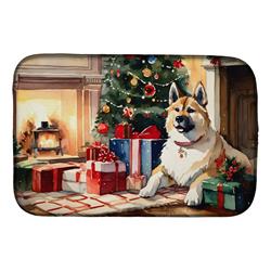 0.2 x 21 x 14 in. Akita Cozy Christmas Dish Drying Mat