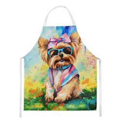 Picture of Carolines Treasures DAC2574APRON 0.01 x 30 x 27 in. Yorkshire Terrier Hippie Dawg Apron