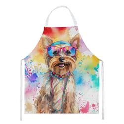 Picture of Carolines Treasures DAC2578APRON 0.01 x 30 x 27 in. Yorkshire Terrier Hippie Dawg Apron