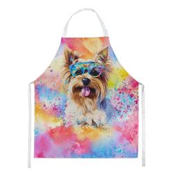 Picture of Carolines Treasures DAC2579APRON 0.01 x 30 x 27 in. Yorkshire Terrier Hippie Dawg Apron