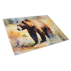 0.2 x 15 x 12 in. Grizzly Bear Glass Cutting Board, Large