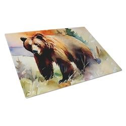 0.2 x 15 x 12 in. Grizzly Bear Glass Cutting Board, Large