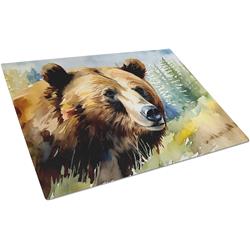 0.2 x 15 x 12 in. Grizzly Bear Glass Cutting Board, Large