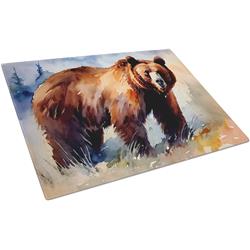 0.2 x 15 x 12 in. Grizzly Bear Glass Cutting Board, Large