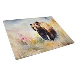 0.2 x 15 x 12 in. Grizzly Bear Glass Cutting Board, Large