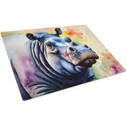 0.2 x 15 x 12 in. Hippopotamus Glass Cutting Board, Large