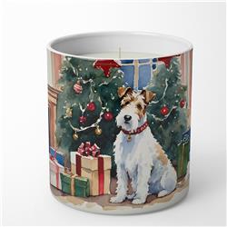3.75 x 3.25 in. Fox Terrier Cozy Christmas Decorative Soy Candle