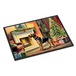24 x 36 in. Airedale Terrier Cozy Christmas Doormat