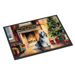 24 x 36 in. Bearded Collie Cozy Christmas Doormat