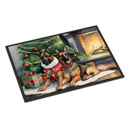 24 x 36 in. Belgian Malinois Cozy Christmas Doormat