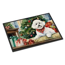 24 x 36 in. Bichon Frise Cozy Christmas Doormat