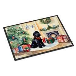 24 x 36 in. Black Russian Terrier Cozy Christmas Doormat