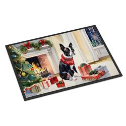 24 x 36 in. Boston Terrier Cozy Christmas Doormat
