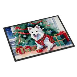 18 x 27 in. Japanese Spitz Cozy Christmas Doormat