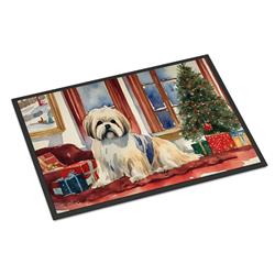18 x 27 in. Lhasa Apso Cozy Christmas Doormat