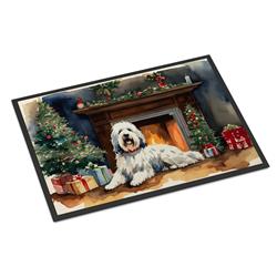DAC2716MAT 18 x 27 in. Old English Sheepdog Cozy Christmas Doormat