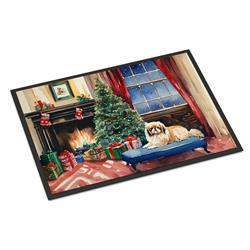 18 x 27 in. Pekingese Cozy Christmas Doormat