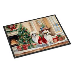 18 x 27 in. Pekingese Cozy Christmas Doormat