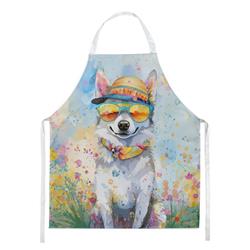 Picture of Carolines Treasures DAC2451APRON 30 x 27 in. Alaskan Klee Kai Hippie Dawg Apron