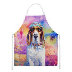Picture of Carolines Treasures DAC2454APRON 30 x 27 in. Basset Hound Hippie Dawg Apron
