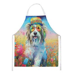 Picture of Carolines Treasures DAC2457APRON 30 x 27 in. Bearded Collie Hippie Dawg Apron