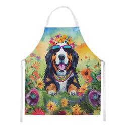 Picture of Carolines Treasures DAC2458APRON 30 x 27 in. Bernese Mountain Dog Hippie Dawg Apron