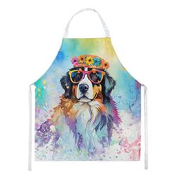 Picture of Carolines Treasures DAC2461APRON 30 x 27 in. Bernese Mountain Dog Hippie Dawg Apron