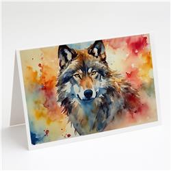 5 x 7 in. Wolves Wolf Greeting Cards - Pack of 8