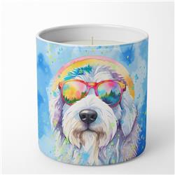 DAC2535CDL 3.25 x 3.75 x 3.25 in. Old English Sheepdog Hippie Dawg Decorative Soy Candle