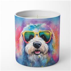 DAC2536CDL 3.25 x 3.75 x 3.25 in. Old English Sheepdog Hippie Dawg Decorative Soy Candle