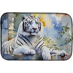0.2 x 21 x 14 in. White Tiger Dish Drying Mat