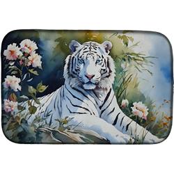 0.2 x 21 x 14 in. White Tiger Dish Drying Mat