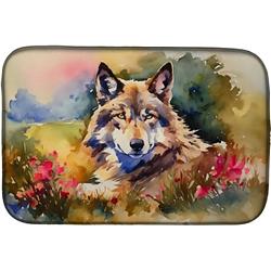 DAC3003DDM 0.2 x 21 x 14 in. Wolves Wolf Dish Drying Mat