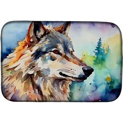 0.2 x 21 x 14 in. Wolves Wolf Dish Drying Mat