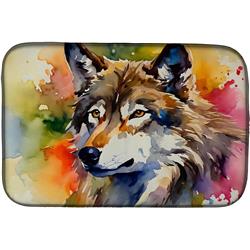 0.2 x 21 x 14 in. Wolves Wolf Dish Drying Mat