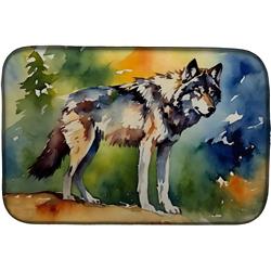 0.2 x 21 x 14 in. Wolves Wolf Dish Drying Mat