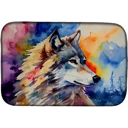 0.2 x 21 x 14 in. Wolves Wolf Dish Drying Mat