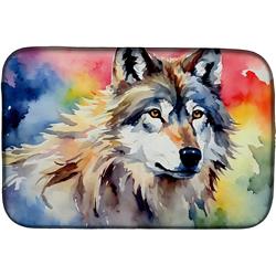 0.2 x 21 x 14 in. Wolves Wolf Dish Drying Mat